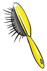 Image showing A modern yellow hairbrush vector or color illustration