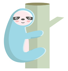 Image showing A sloth climbing bamboo tree vector or color illustration