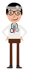 Image showing A doctor with a stethoscope around his neck illustration vector 