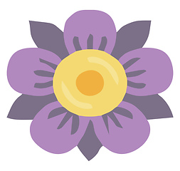 Image showing Flower with mauve & violet petals vector or color illustration