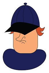 Image showing A guy In blue cap vector or color illustration
