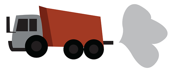 Image showing An orange commercial vehicle or truck to transport goods vector 