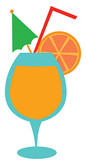 Image showing Clipart of an elegant party glassware filled with yellow cocktai