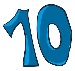 Image showing Number-10 or ten vector or color illustration
