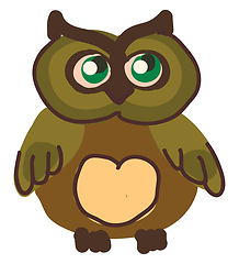 Image showing A chubby owl vector or color illustration