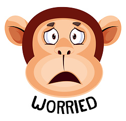 Image showing Monkey is feeling worried, illustration, vector on white backgro