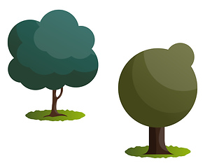 Image showing Couple of green trees vector illustration on white background