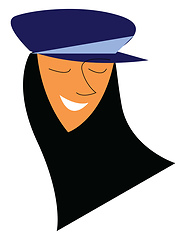 Image showing Girl with blue cap vector or color illustration