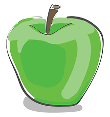 Image showing A fresh green apple vector or color illustration