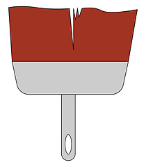 Image showing A big red color paintbrush for painting the walls vector or colo