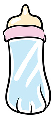 Image showing Simple baby bottle with milk vector illustration on white backgr