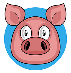 Image showing Cute cartoon pink pig vector illustration on white background