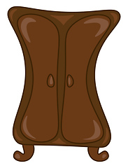 Image showing A brown wardrobe vector or color illustration