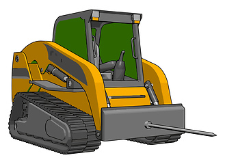 Image showing Green and yellow bale transportation vehicle vector illustration