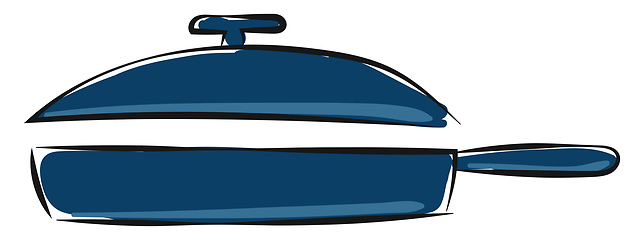 Image showing Clipart of a portable blue-colored brazier vector or color illus