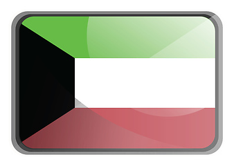 Image showing Vector illustration of Kuwait flag on white background.