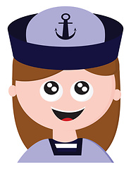 Image showing Cartoon character of a sailor girl dressed in her uniform laughi