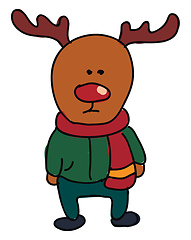 Image showing A deer wearing green trousers vector or color illustration