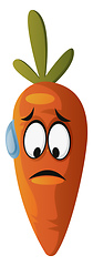 Image showing Worried carrot face illustration vector on white background