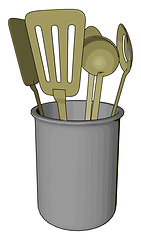 Image showing A spoon rest picture vector or color illustration