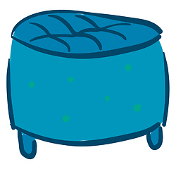 Image showing Drawing of a round blue-colored stool vector or color illustrati