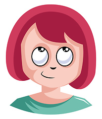 Image showing Young female with red hair is unfocused illustration vector on w