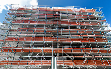 Image showing building under construction with scaffolding