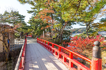 Image showing Matsushima Miyagi and red bridge