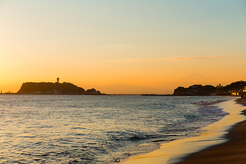 Image showing Sunset in Shonan of Japan