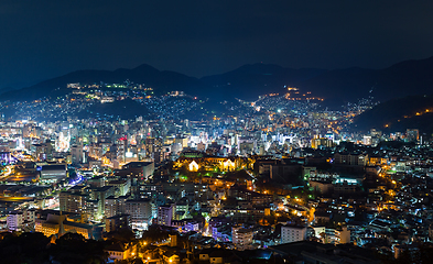 Image showing Nagasaki skyline in Japan at night