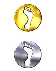 Image showing 3d golden and silver framed foot