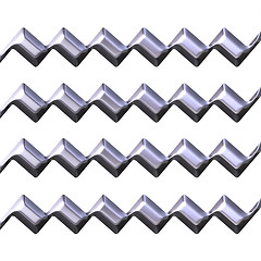Image showing 3d silver zig zag texture