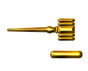 Image showing 3D Golden Judge's Gavel