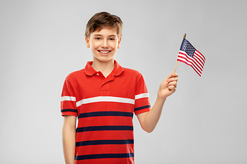 Image showing portrait of happy smiling boy in red polo t-shirt