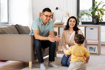 Image showing happy family with child at home