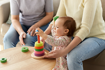 Image showing mother, baby daughter and granny playing at home