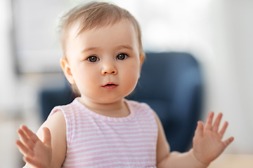 Image showing portrait of little baby girl at home