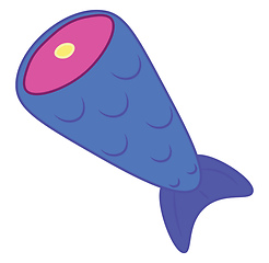 Image showing Clipart of the lower part of the fish known as the tail vector c