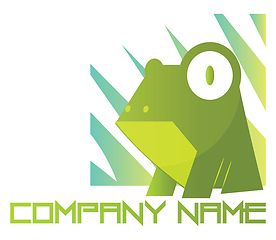 Image showing Light green frog with big eyes vector logo illustration on a whi