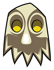 Image showing Yellow eyed ghost illustration vector on white background 