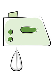 Image showing Drawing of an electric egg beater in green color/Hand blender/Mi