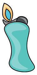 Image showing A cartoon blue-colored glowing lighter vector or color illustrat