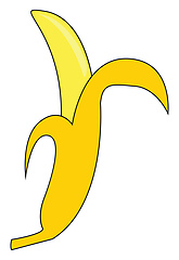 Image showing Cartoon yellow banana vector illustration on white background