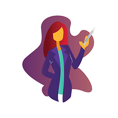 Image showing Female doctor with an injection modern vector character illustra