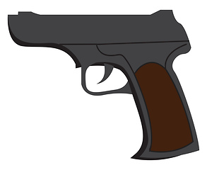 Image showing A pistol fire arm vector or color illustration