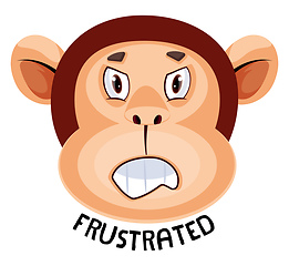 Image showing Monkey is feeling frustrated, illustration, vector on white back