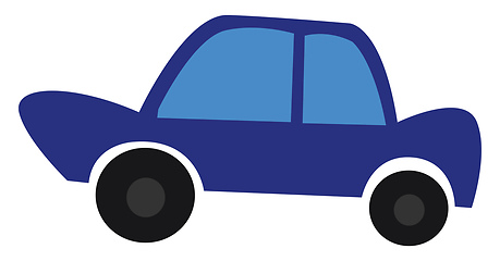 Image showing A blue car vector or color illustration