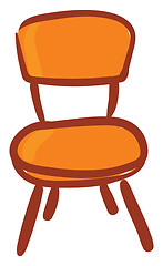 Image showing Clipart of an orange-colored chair vector or color illustration