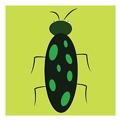 Image showing Dark green bug with light green dots vector illustration on whit