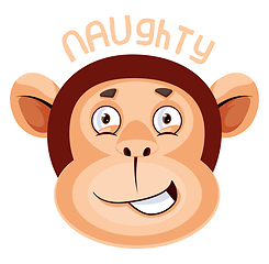 Image showing Monkey is feeling naughty, illustration, vector on white backgro